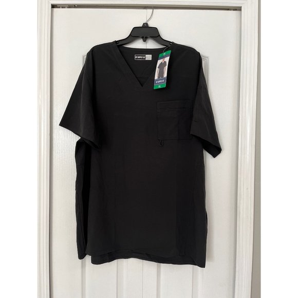 NWT BT Supply CO mens v neck scrub top black XL - Picture 1 of 4